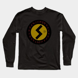 Yellow Sowulo Futhark Rune Symbol Long Sleeve T-Shirt